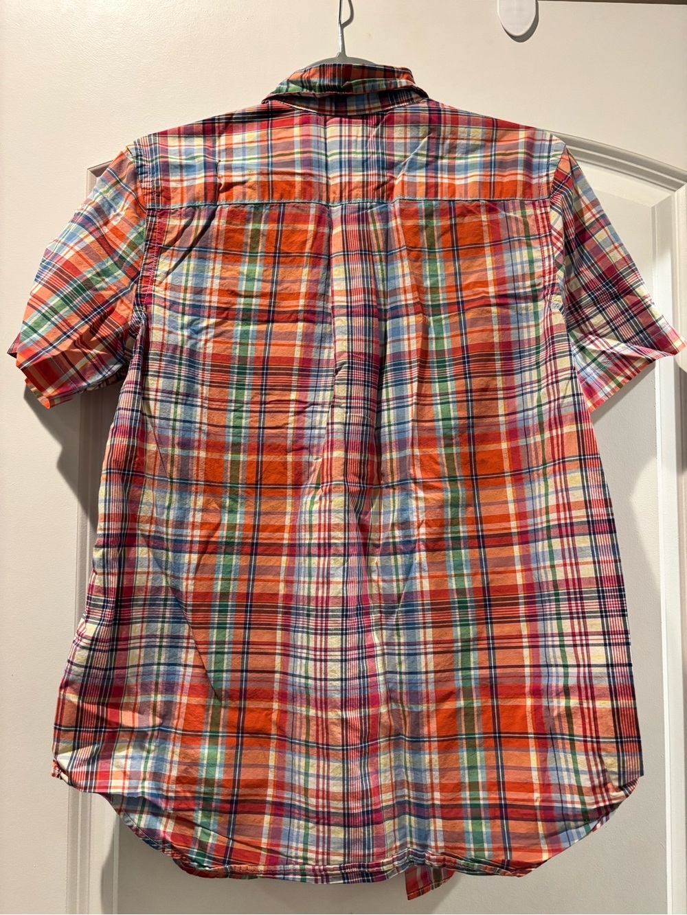 Ralph Lauren Orange Multi-Plaid Short-Sleeve Button-Down Shirt - Picture 2 of 4